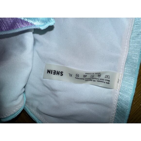 XL‎ Shiny Triangle Bikini Set Blue Purple Mermaid Sexy Y2K Swimwear Ariel Beach - Picture 5 of 7